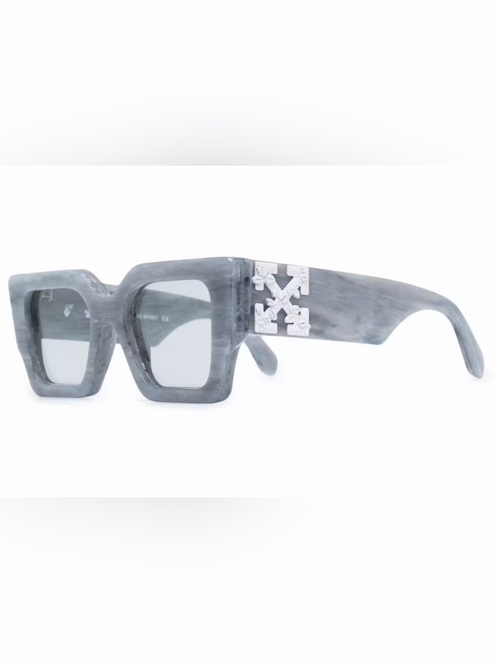 OFF-WHITE CATALINA RECTANGULAR FRAME SUNGLASSES LIGHT GREY/LIGHT